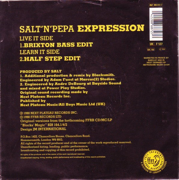 Salt 'N' Pepa – Expression (The Brixton Bass Mix) (IMPORT) (VG+)