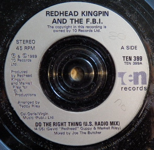 Redhead Kingpin And The F.B.I. – Do The Right Thing / Shade Of Red (IMPORT) (VG+)