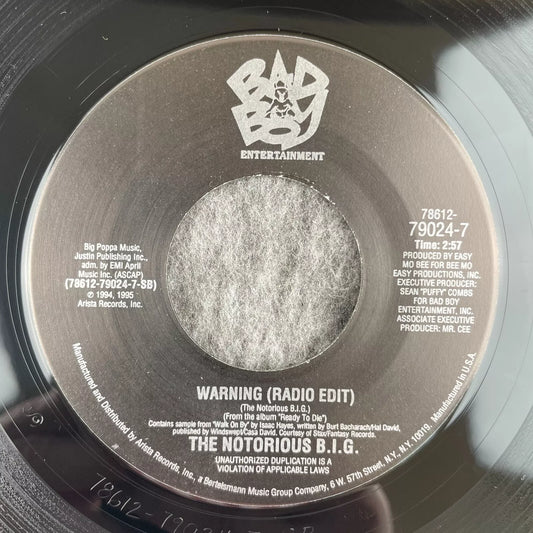 The Notorious B.I.G. – Big Poppa (Radio Edit) / Warning (Radio Edit) (NM)
