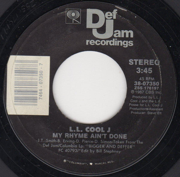 L.L. Cool J – I Need Love / My Rhyme Ain't Done (NM)