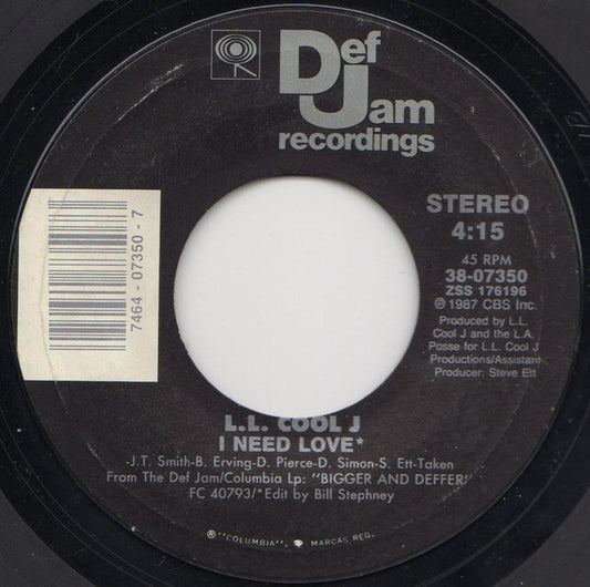 L.L. Cool J – I Need Love / My Rhyme Ain't Done (NM)