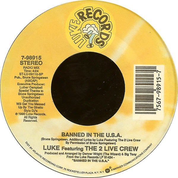 Luke Featuring The 2 Live Crew ‎– Banned In The U.S.A. / Instr (VG+)