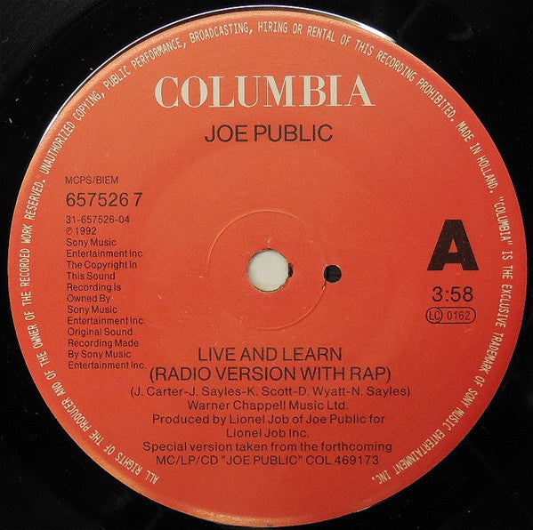 Joe Public – Live And Learn (IMPORT) (VG+)