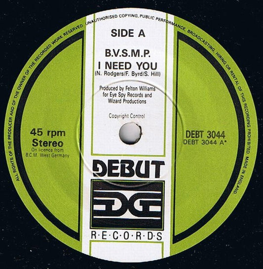B.V.S.M.P. – I Need You (VG+)