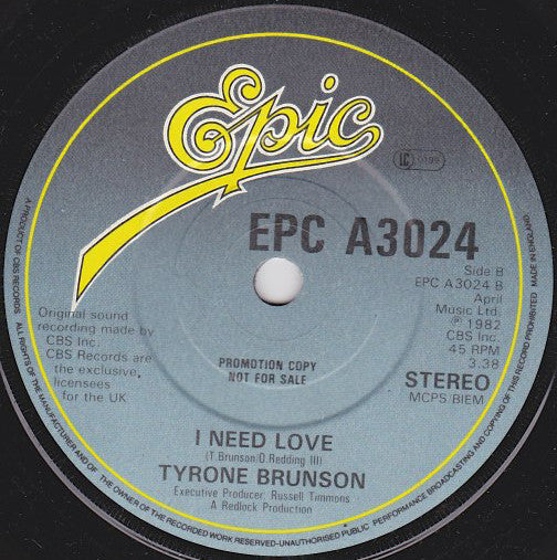 Tyrone Brunson ‎– The Smurf / I Need Love (NM) (IMPORT)