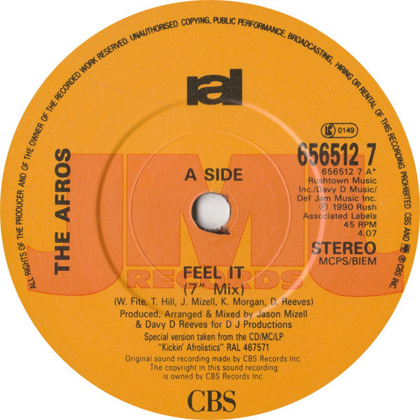 The Afros ‎– Feel It / Kickin' Afrolistics (NM)