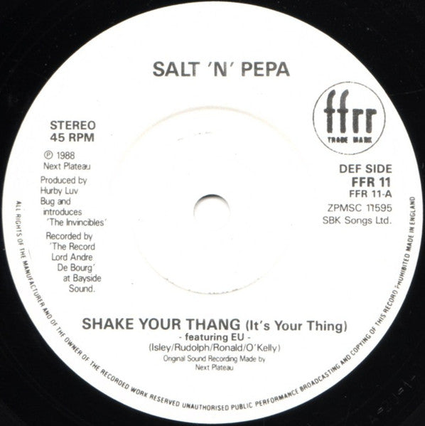 Salt 'N' Pepa – Shake Your Thang (It's Your Thing) / Spinderella's Not A Fella (But A Girl DJ) (IMPORT) (VG+)