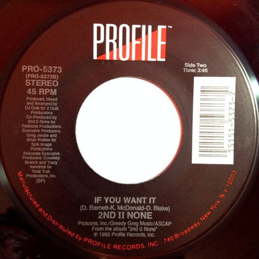 2nd II None ‎– Let The Rhythm Take You / If You Want It (VG+)