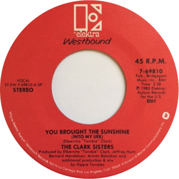 The Clark Sisters ‎– You Brought The Sunshine (Into My Life) / Overdose Of The Holy Ghost (VG+)